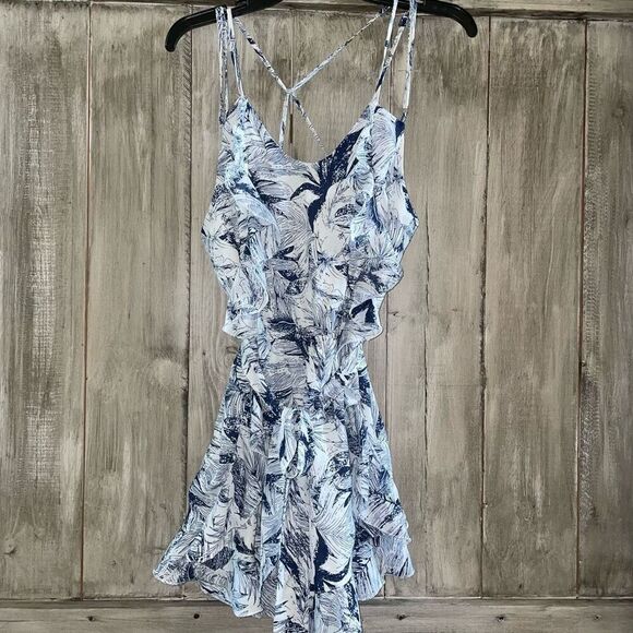 L’atiste Ruffle Romper Navy Palm - Picture 1 of 7